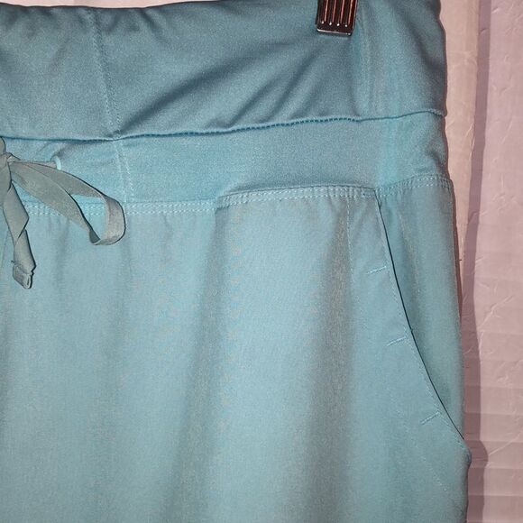 Barco One SP High Waist Powder Blue Drawstring 5 Pocket Scrub Pants - Picture 12 of 17